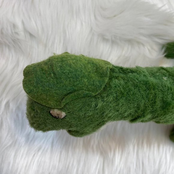 Vintage Polka Dotted Green Brontosaurus Dinosaur 19 1/2" Plush Stuffed Animal - Picture 8 of 13